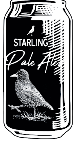 decoration, dessin de canette de bière Starling